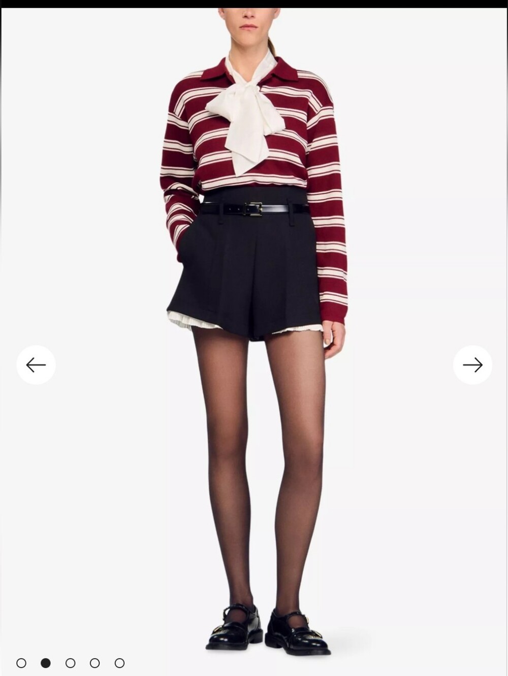 Black High-Waist Pleated Women's Shorts
